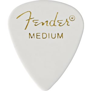 FENDER - PICKS MOYENS EN CELLULOÏD - Blanc - PAQUET DE 12 PICKS